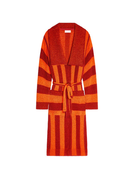  Dries Van Noten Belted Striped Cardigan - Red 