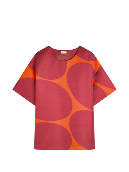  Dries Van Noten Circle-print Short-sleeve Mini Dress - Red 
