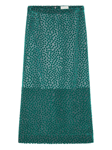  Dries Van Noten Devoré Spot-pattern Skirt - Blue 