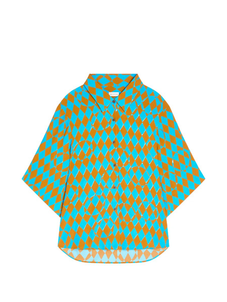  Dries Van Noten Diamond-print Shirt - Blue 