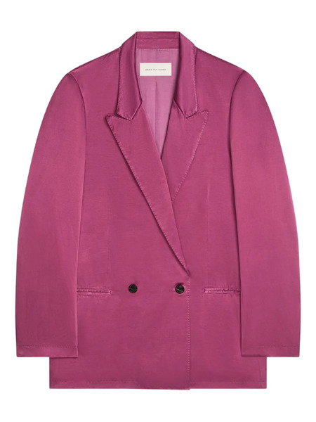  Dries Van Noten Double-breasted Satin Blazer - Purple 