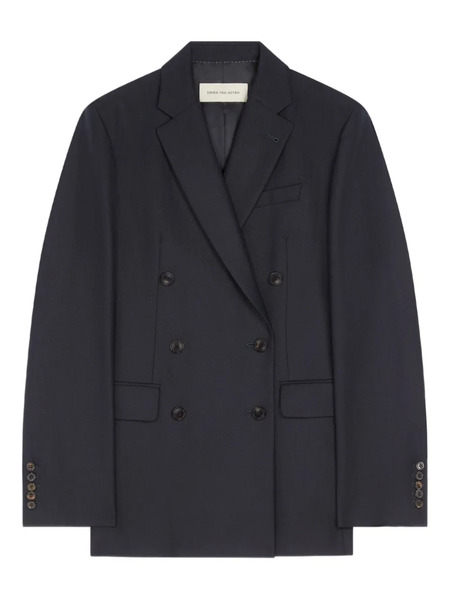  Dries Van Noten Double-breasted Wool Blazer - Blue 