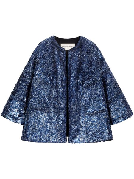  Dries Van Noten Embellished Cocoon Jacket - Blue 