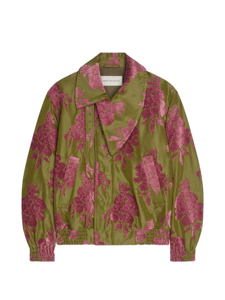  Dries Van Noten Floral Bomber Jacket - Green 