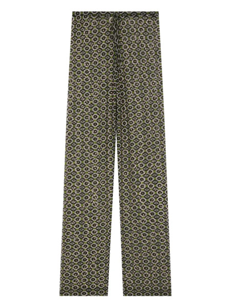  Dries Van Noten Geometric-pattern Trousers - Green 
