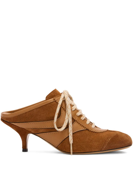  Dries Van Noten Heeled Suede Mules - Brown 