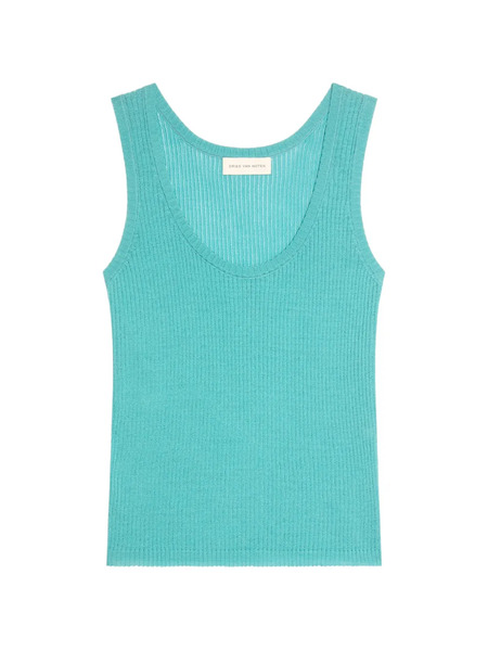  Dries Van Noten Knitted V-neck Top - Blue 