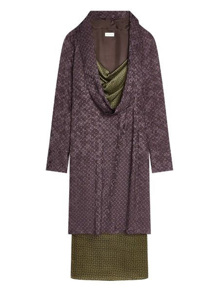  Dries Van Noten Layered Patterned Midi Dress 
