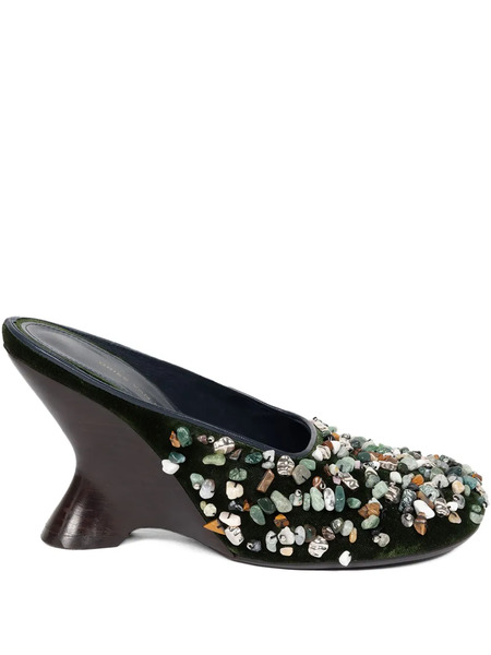  Dries Van Noten 90mm Embellished Mules - Black 