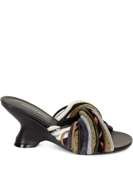  Dries Van Noten 75mm Open-toe Leather Mules - Black 