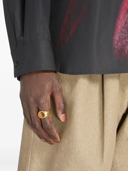  Dries Van Noten Oval-frame Signet Ring - Gold 
