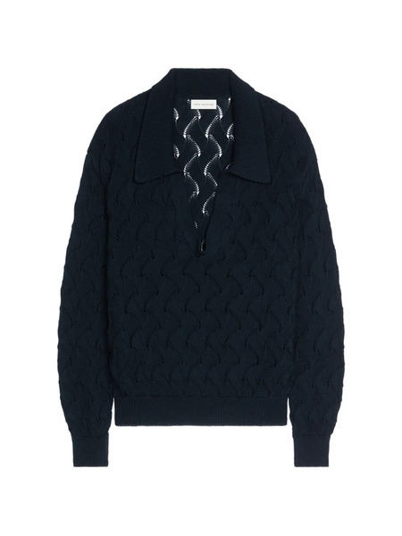  Dries Van Noten Polo-collar Sweater - Blue 