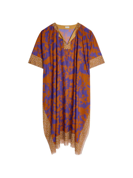  Dries Van Noten Printed Kaftan - Orange 
