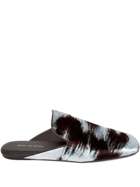  Dries Van Noten Printed Mules - Brown 
