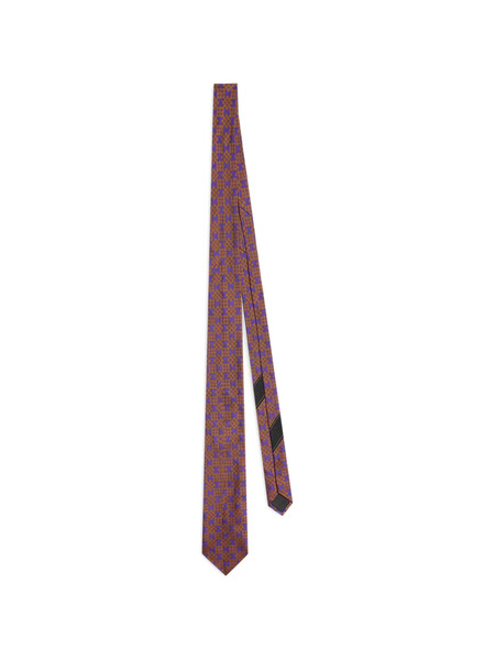  Dries Van Noten Printed Silk Tie - Brown 
