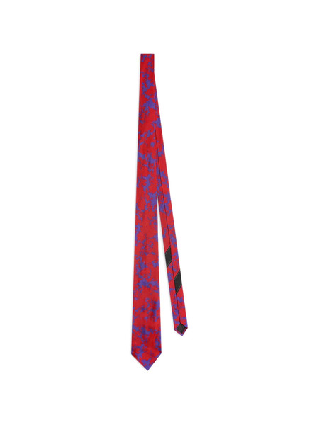  Dries Van Noten Printed Silk Tie - Red 