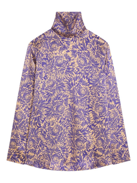  Dries Van Noten Printed Silk Top - Purple 
