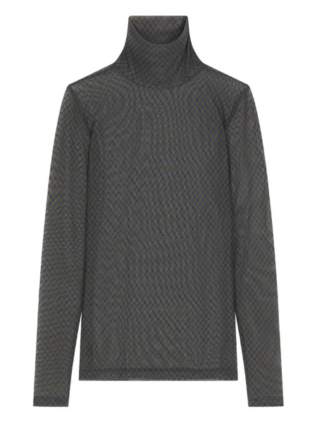  Dries Van Noten Printed Turtleneck Top - Blue 