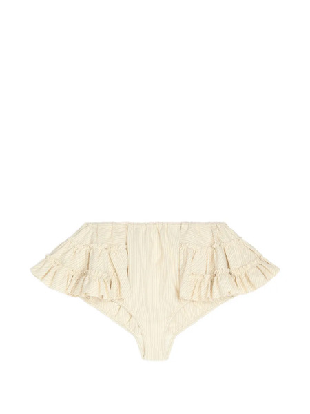 Dries Van Noten Ruffled Micro Shorts - Neutrals 