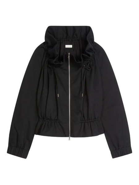  Dries Van Noten Ruffled-neck Zip-up Jacket - Black 