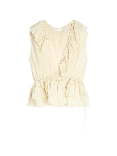  Dries Van Noten Ruffled Top - Neutrals 