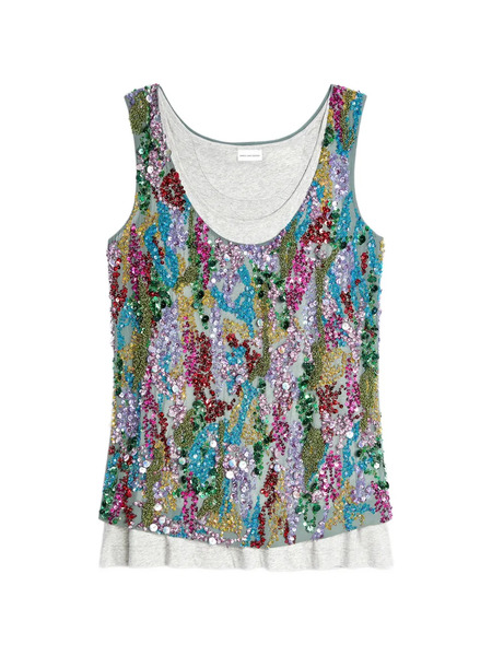  Dries Van Noten Sequin-embellished Top - Grey 