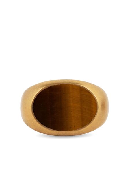  Dries Van Noten Stone Signet Ring - Gold 