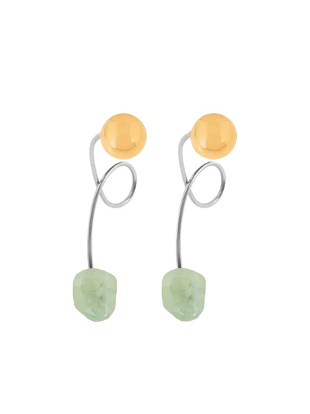  Dries Van Noten Stone Stud Earrings - Silver 