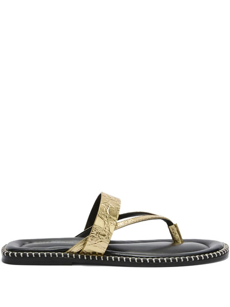  Dries Van Noten Textured-strap Leather Sandals - Gold 