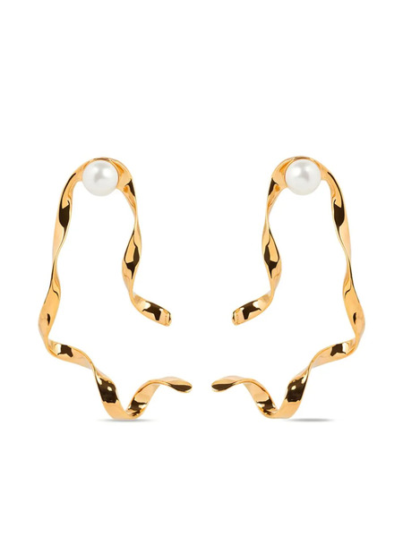  Dries Van Noten Wave Stud Earrings - Gold 