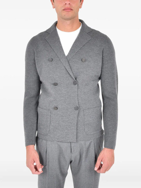  Drumohr Double-breasted Wool Blazer - Grey 