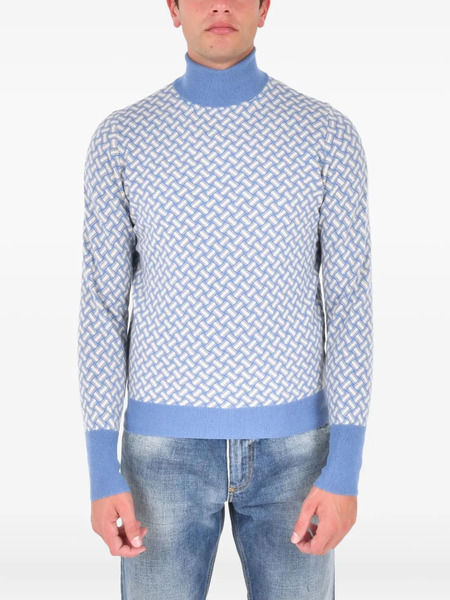  Drumohr Patterned Roll-neck Sweater - Blue 
