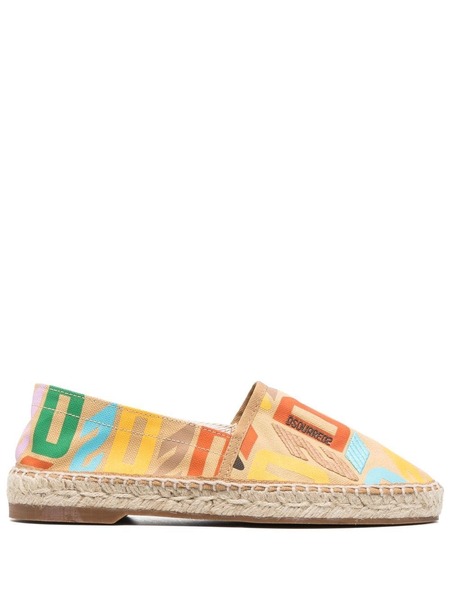  Dsquared2 All-over Logo-print Espadrilles - Yellow 