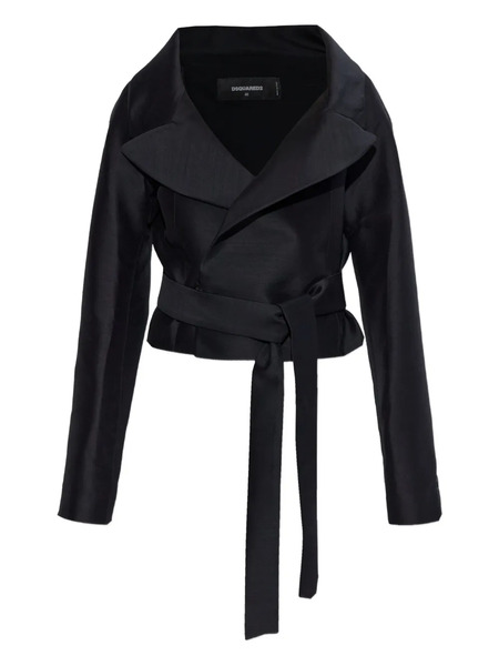  Dsquared2 Belted Virgin-wool Jacket - Black 