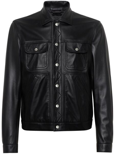  Dsquared2 Biker Leather Jacket - Black 