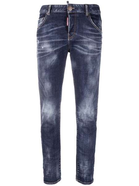  Dsquared2 Bleached-effect Skinny Jeans - Blue 