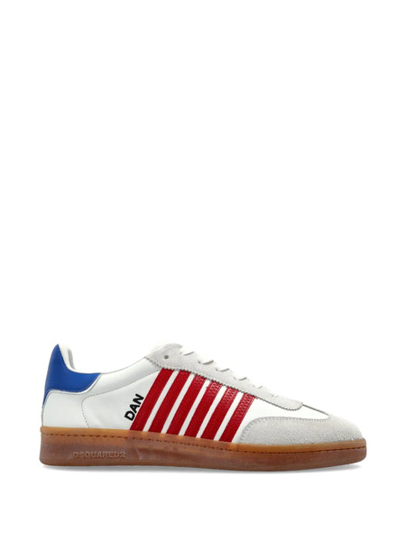  Dsquared2 Boxer Striped Leather Sneakers - White 