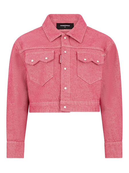  Dsquared2 Boxy Oxford Denim Jacket - Pink 