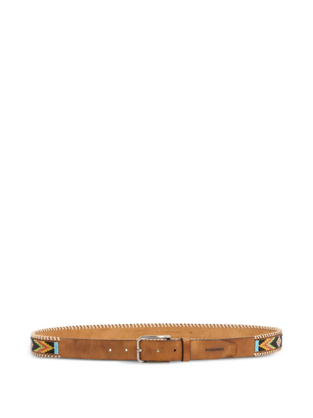  Dsquared2 Braided-embellishment Leather Belt - Brown 