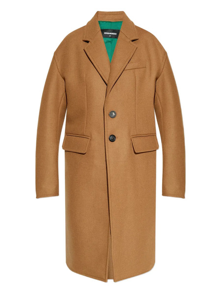  Dsquared2 Button-fastening Wool-blend Coat - Neutrals 
