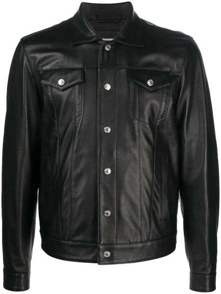  Dsquared2 Button-up Leather Shirt - Black 
