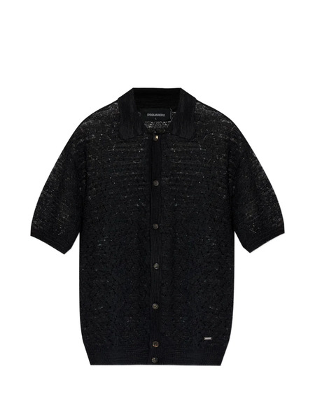  Dsquared2 Button-up Open-knit Shirt - Black 