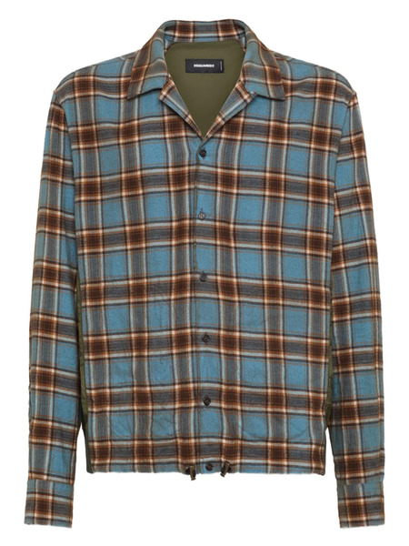  Dsquared2 Checked Drawstring Shirt - Blue 