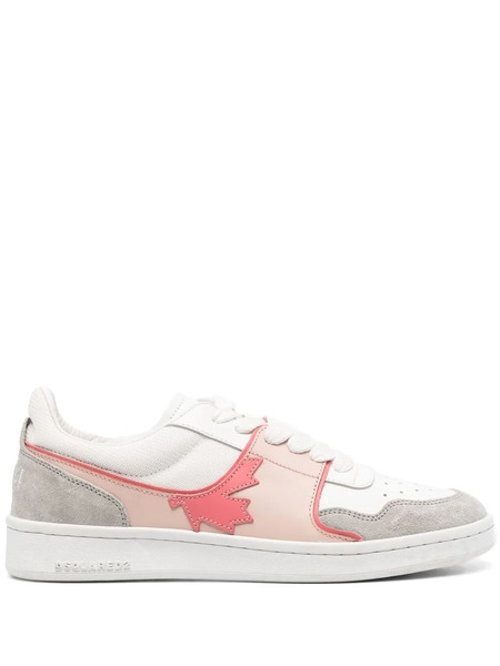  Dsquared2 Colour-block Maple-patch Low-top Sneakers - White 