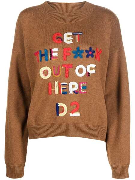  Dsquared2 Crochet-embellished Jumper - Brown 