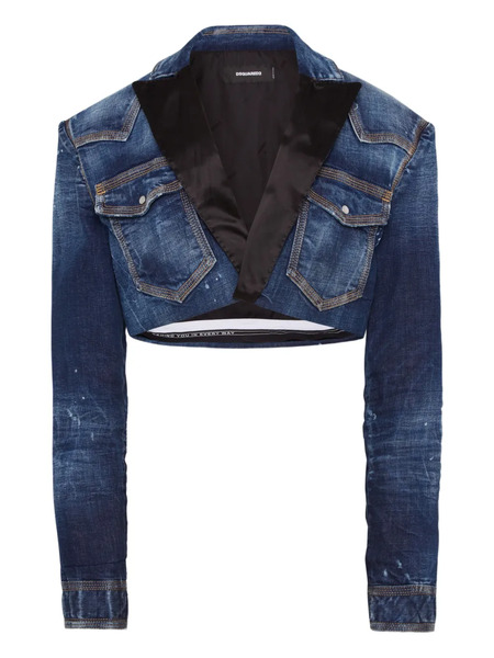  Dsquared2 Cropped Denim Jacket - Blue 