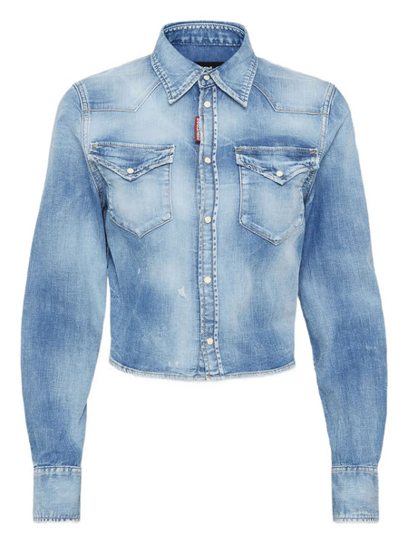  Dsquared2 Cropped Denim Shirt - Blue 