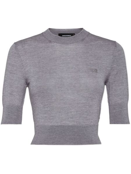  Dsquared2 Cropped Knitted Top - Grey 