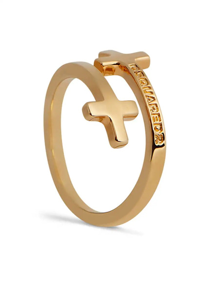  Dsquared2 Cross-design Brass Ring - Gold 