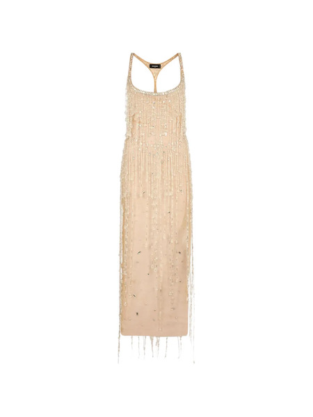  Dsquared2 Crystal-embellishment Maxi Dress - Neutrals 